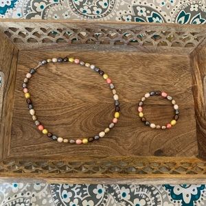 NEW Multicolored Pearl Necklace and Bracelet